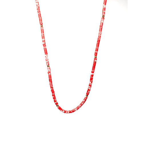 Red Line Stone Necklace