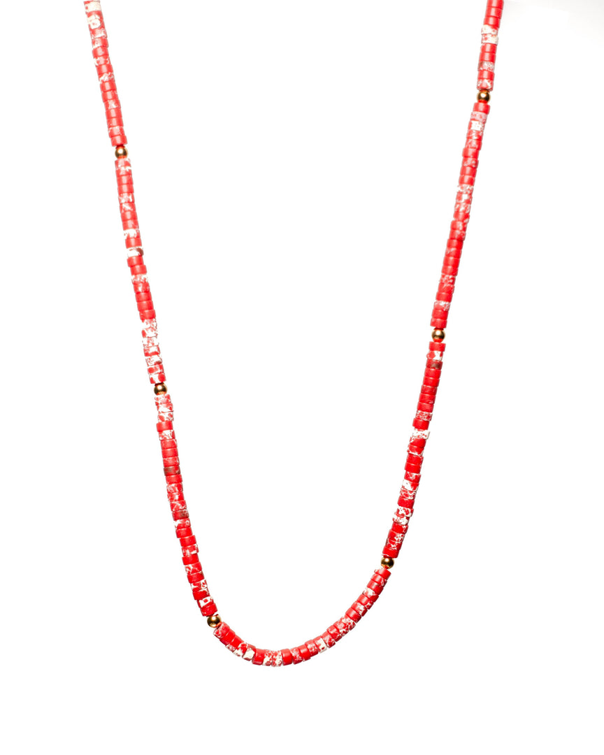 Red Line Stone Necklace