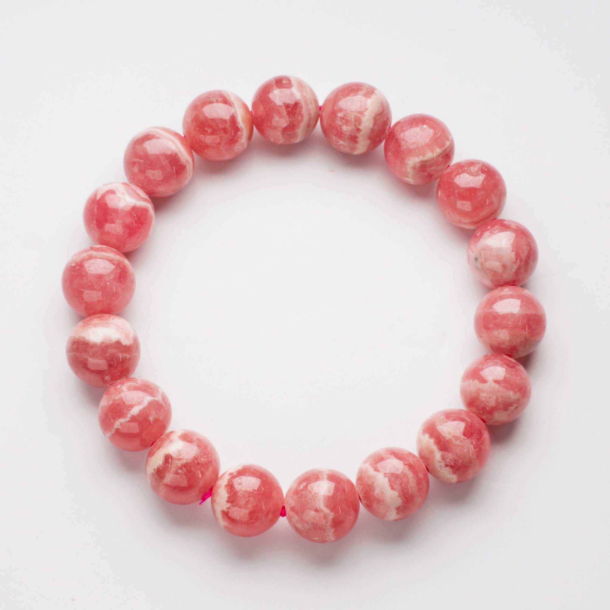 rhodochrosite beaded bracelet