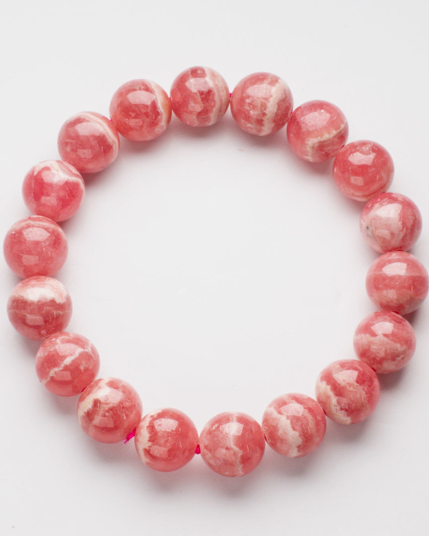 rhodochrosite beaded bracelet