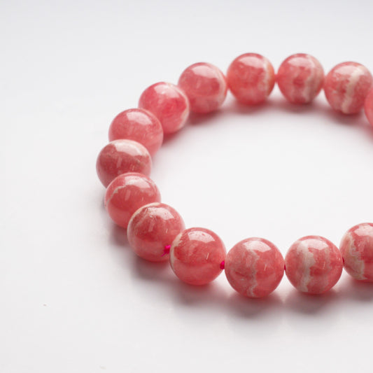 rhodochrosite beaded bracelet