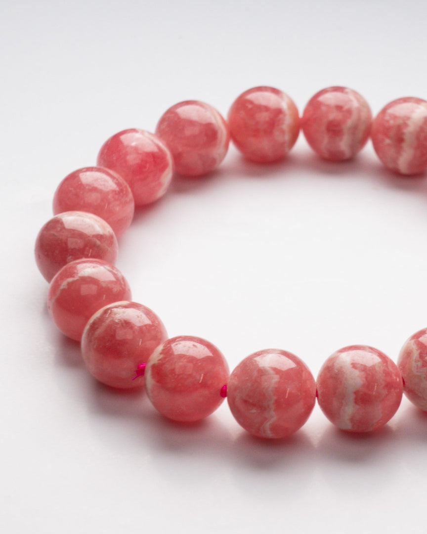 rhodochrosite beaded bracelet