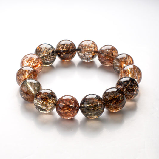 red rutilated quartz bracelet