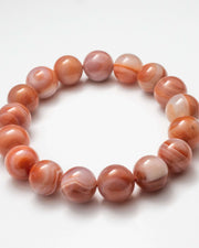 Red Agate Bracelet (Banded) on a white background