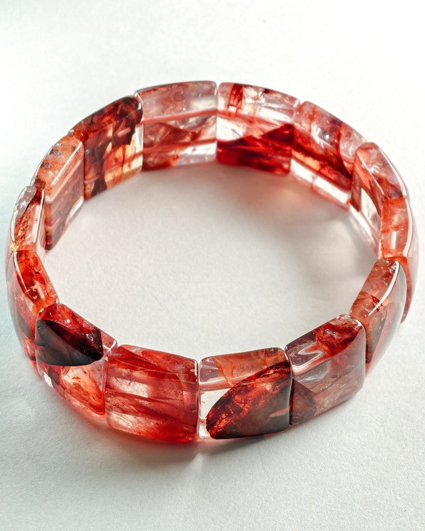 Red Hematoid Quartz Square Bracelet