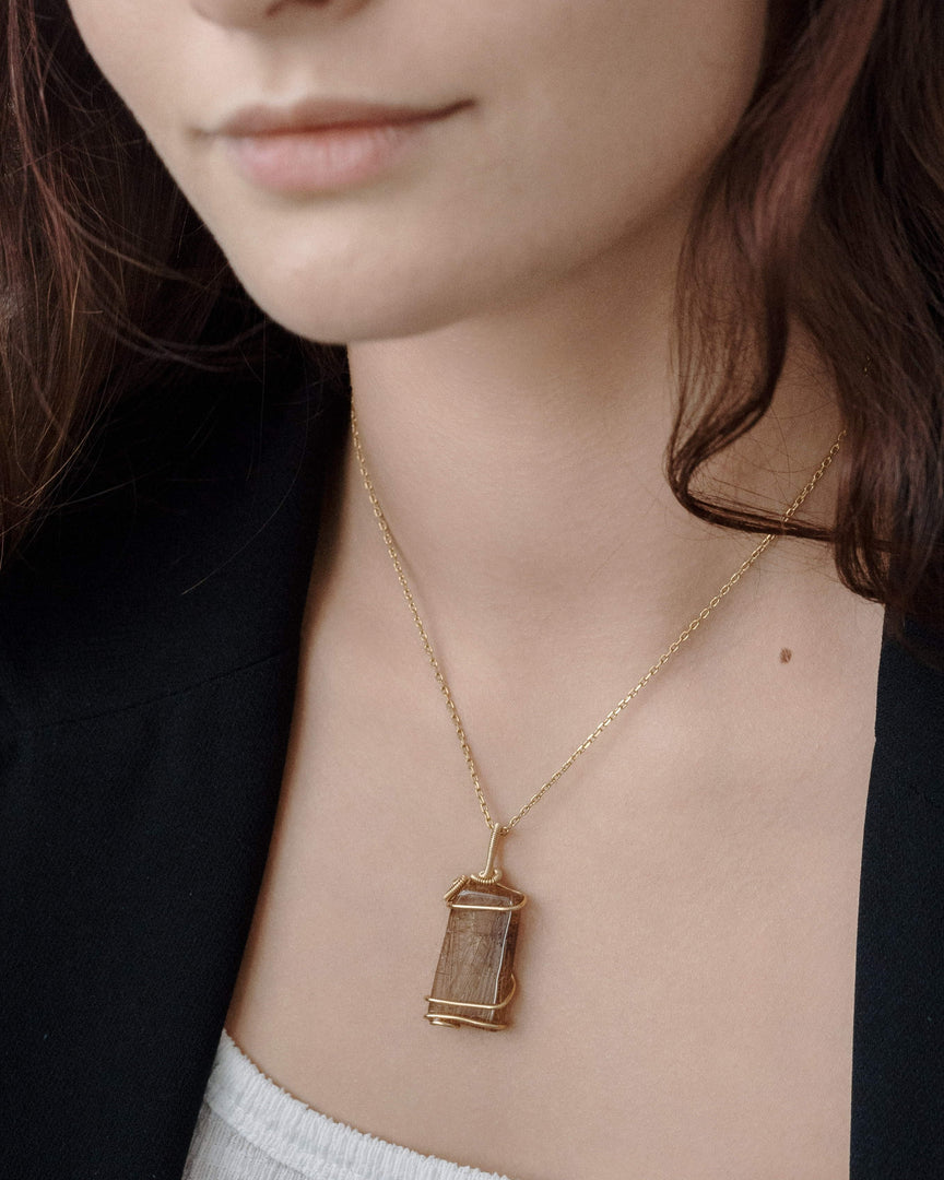 pharaoh golden rutilated quartz pendant