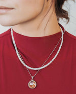 Load image into Gallery viewer, round hematoid quartz pendant in silver setting
