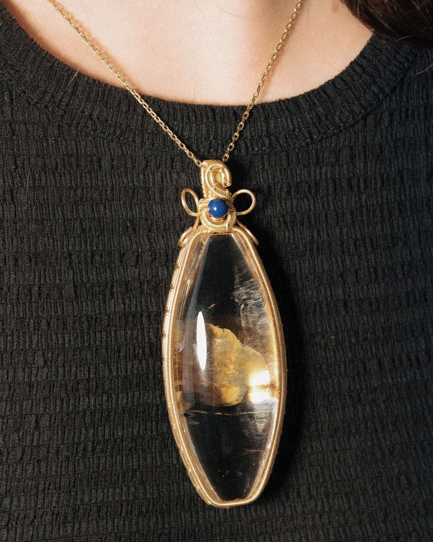 oval hematoid quartz pendant