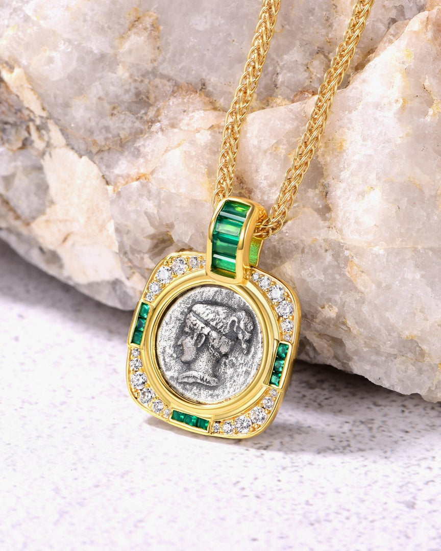 "Fortune Goddess" Coin Sterling Silver Necklace