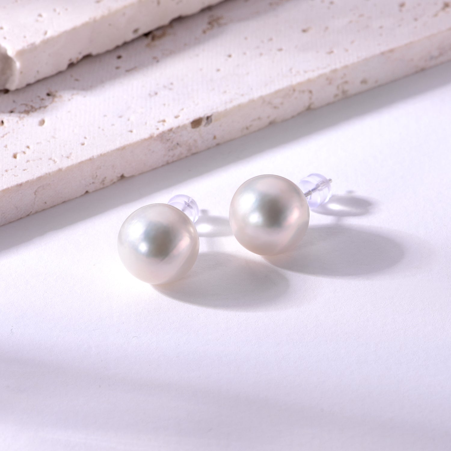 12mm round freshwater pearl stud earrings