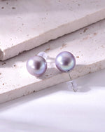 Load image into Gallery viewer, 11mm metallic grey freshwater pearl stud earrings
