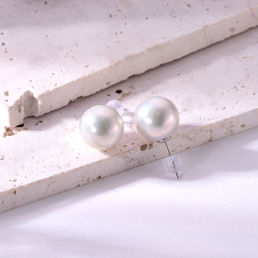 12mm round freshwater pearl stud earrings