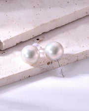 12mm round freshwater pearl stud earrings