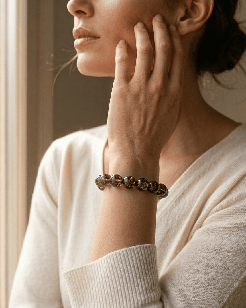 Super Seven Bracelet (Black Golden Inclusion)