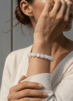 Load image into Gallery viewer, White Phantom Quartz Bracelet (Snowflake Inclusion)