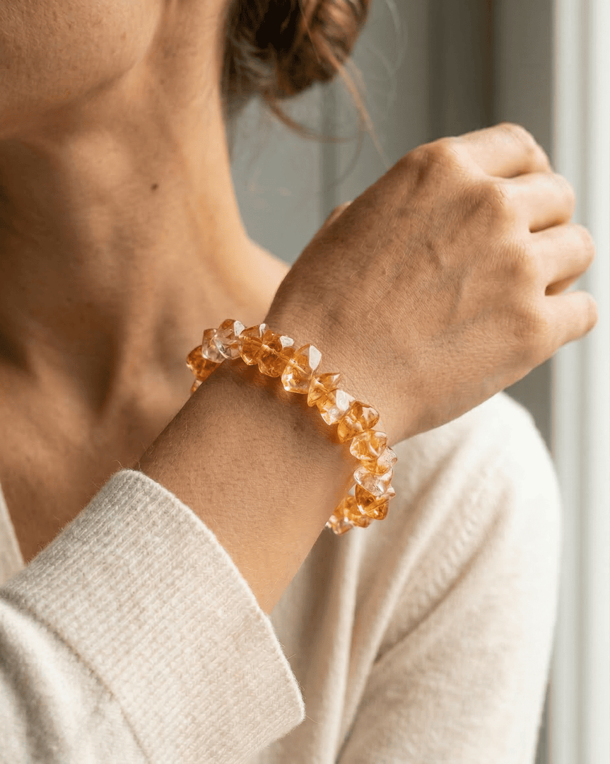 Yellow Azeztulite Bracelet (Free-Form Cut)