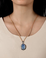 Load image into Gallery viewer, vintage natural aquamarine silver pendant
