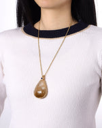 Load image into Gallery viewer, large teardrop golden rutilated quartz pendant
