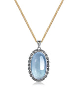 Load image into Gallery viewer, vintage natural aquamarine silver pendant
