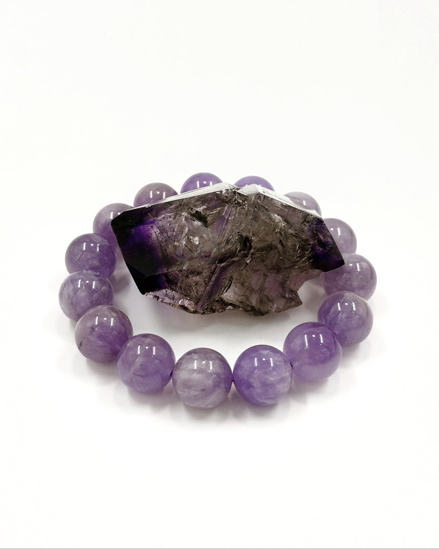 Natural Purple Rutilated Quartz Bracelet