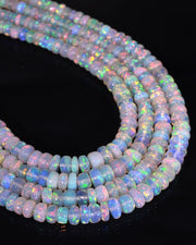 Opal beads on a black background