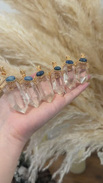 Load and play video in Gallery viewer, Guardian Clear Quartz Pendant with Lapis Lazuli