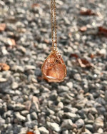 Load and play video in Gallery viewer, droplet brown rutilated quartz pendant
