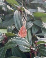 Load and play video in Gallery viewer, teardrop red rutilated quartz pendant
