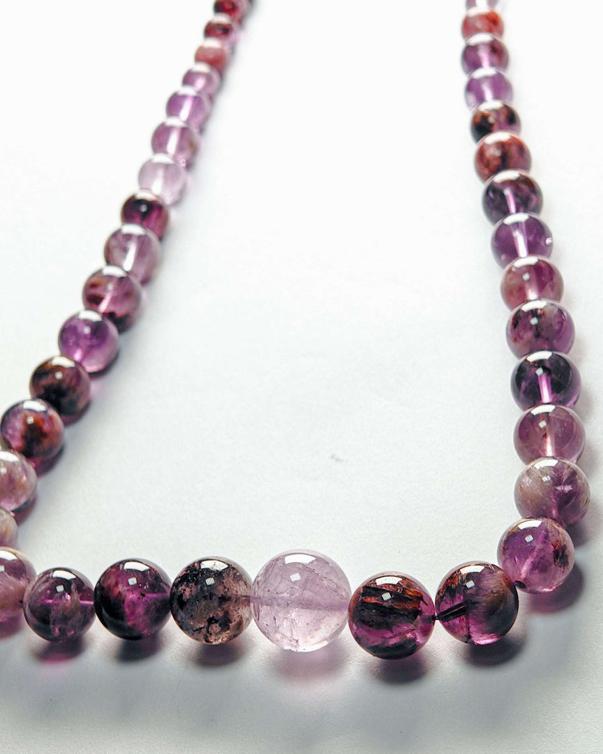 purple phantom quartz necklace