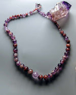 Load image into Gallery viewer, purple phantom quartz necklace
