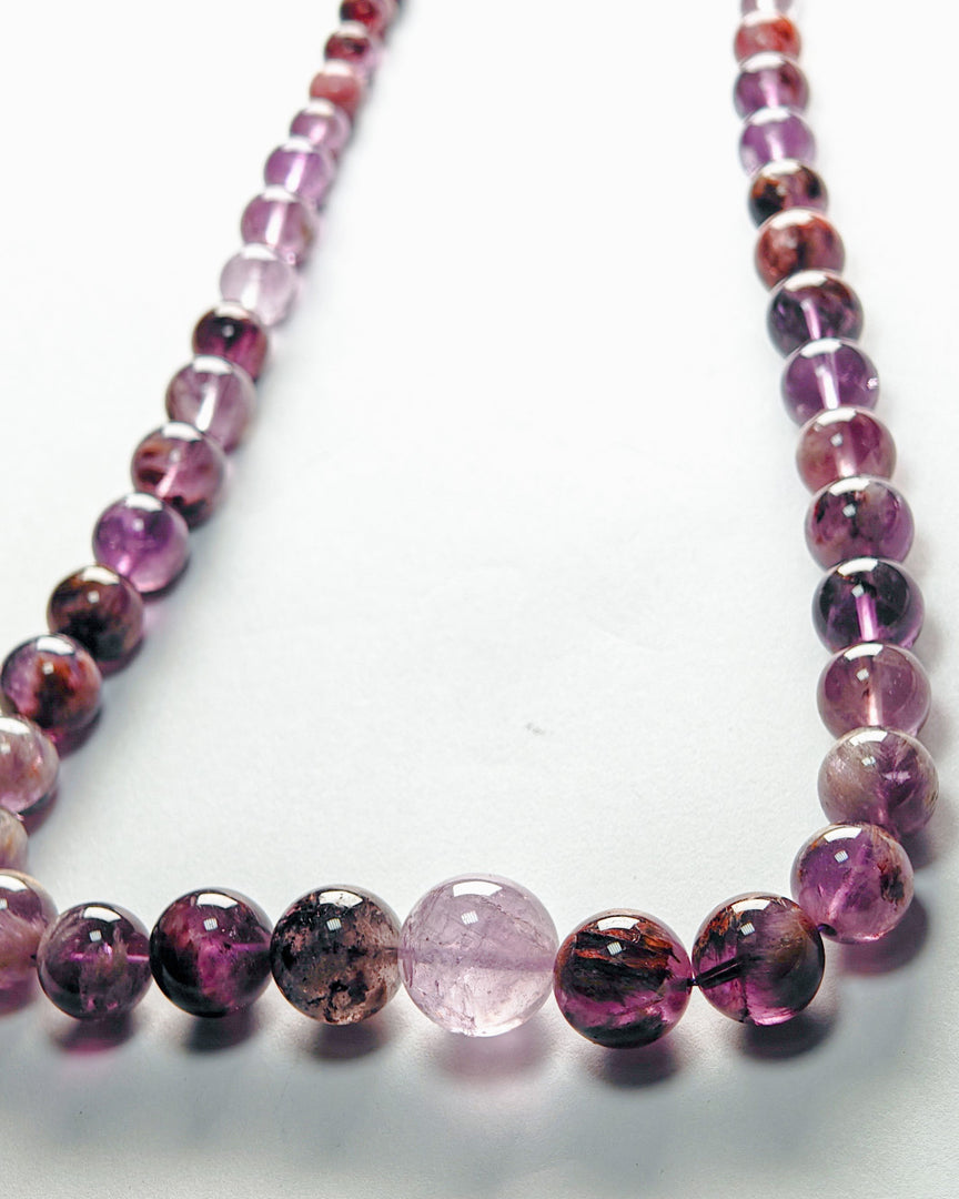 purple phantom quartz necklace