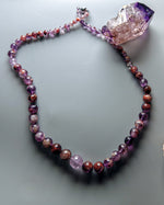 Load image into Gallery viewer, purple phantom quartz necklace
