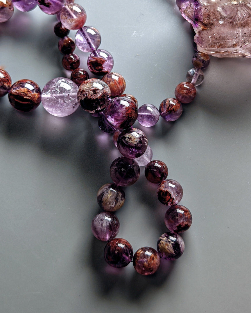 purple phantom quartz necklace